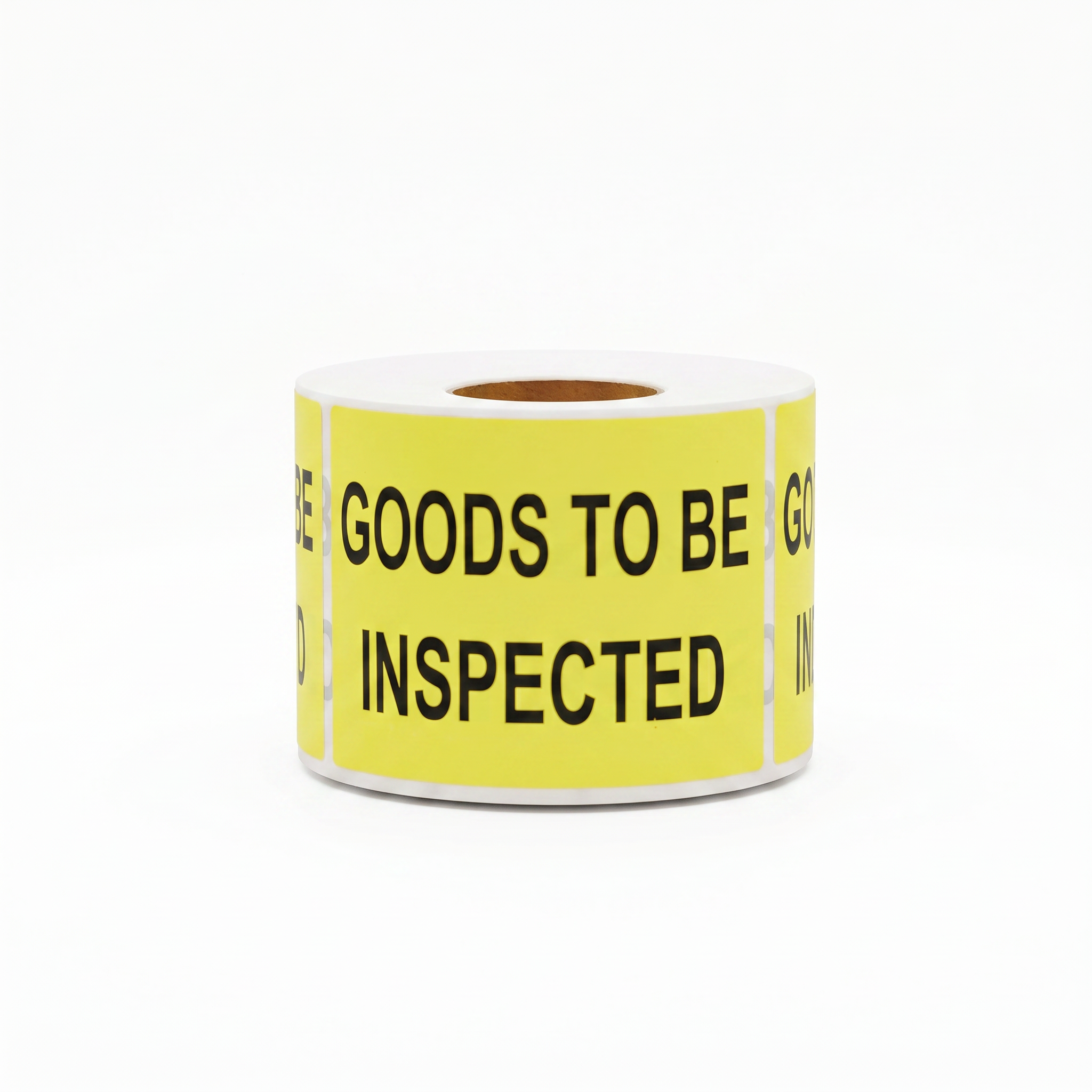 GOODS TO BE INSPECTED Sticker – Quality Control Sticker Yellow 72mm x 100mm 500/roll - Omni Packaging 