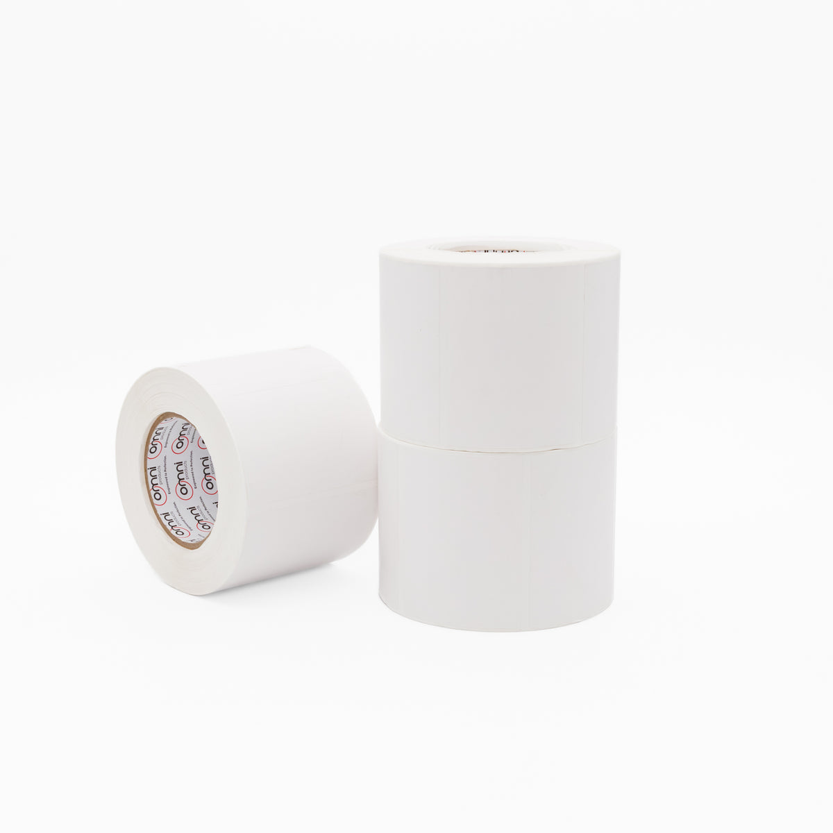 Thermal Direct Label Paper White Permanent 102mm x 102mm Perf. 1500/roll 76mm core - Omni Packaging 