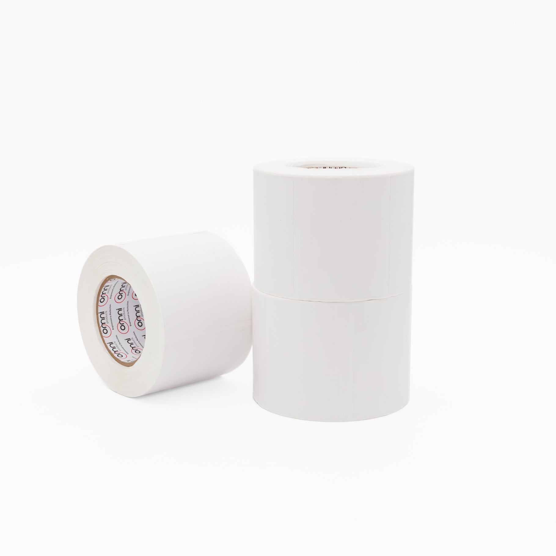 Thermal Direct Label Paper White Permanent 102mm x 102mm Perf. 1500/roll 76mm core - Omni Packaging 