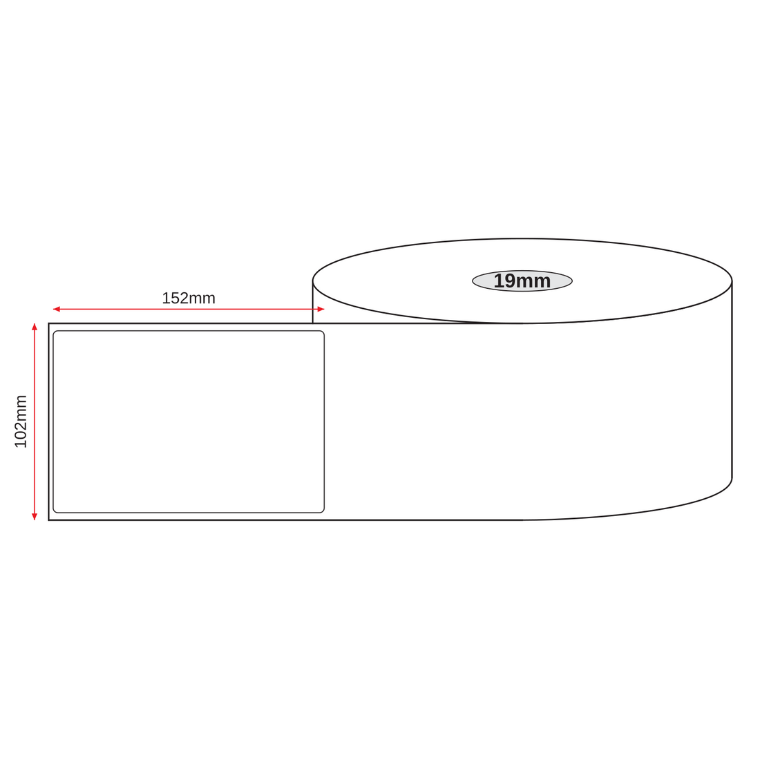 Thermal Direct Label Paper White Permanent 102mm x 152mm Perf. 85/roll 19mm core - Omni Packaging 
