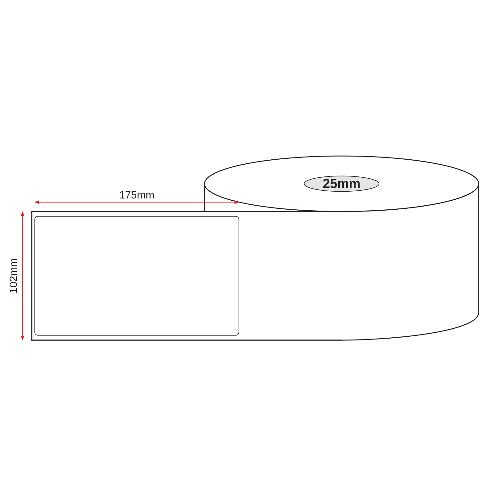 Thermal Direct Label Paper White Permanent 102mm x 175mm Perf. 250/roll 25mm core - Omni Packaging 