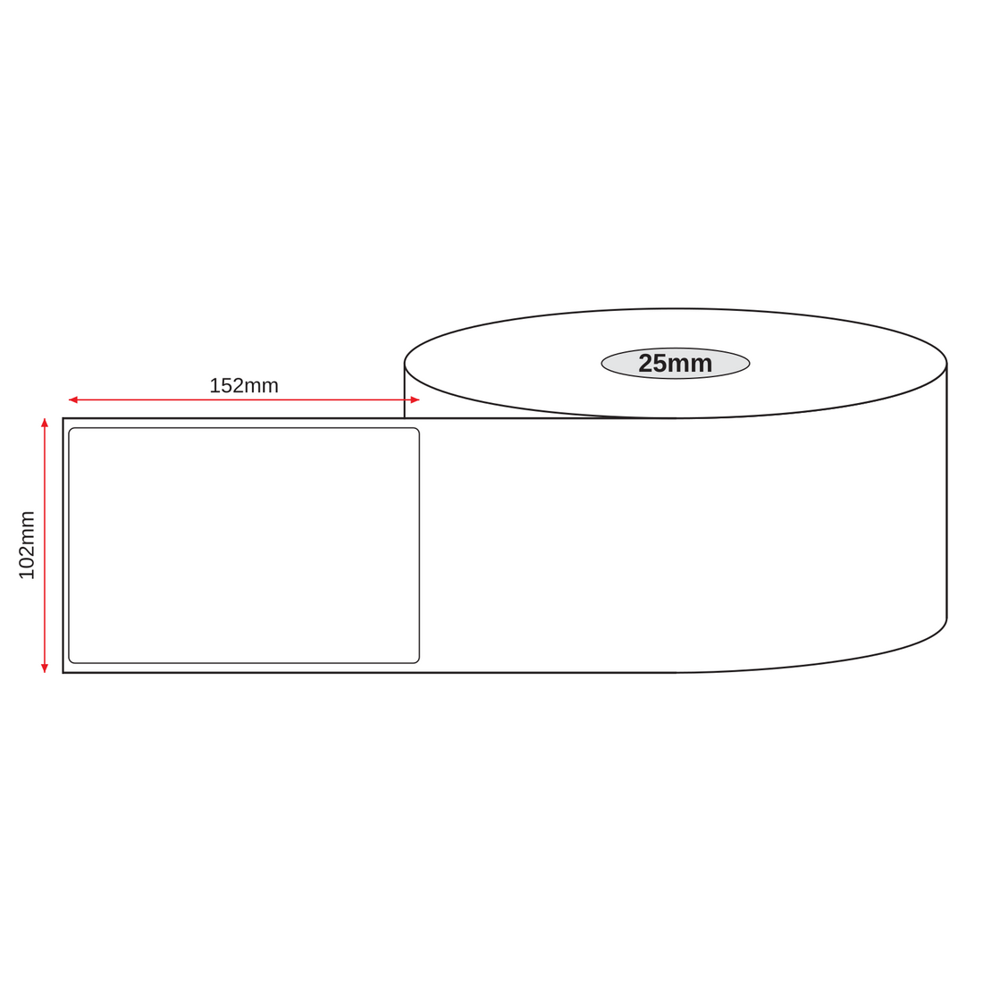 Thermal Direct Label Paper White Removable 102mm x 152mm Perf. 500/roll 25mm core - Omni Packaging 