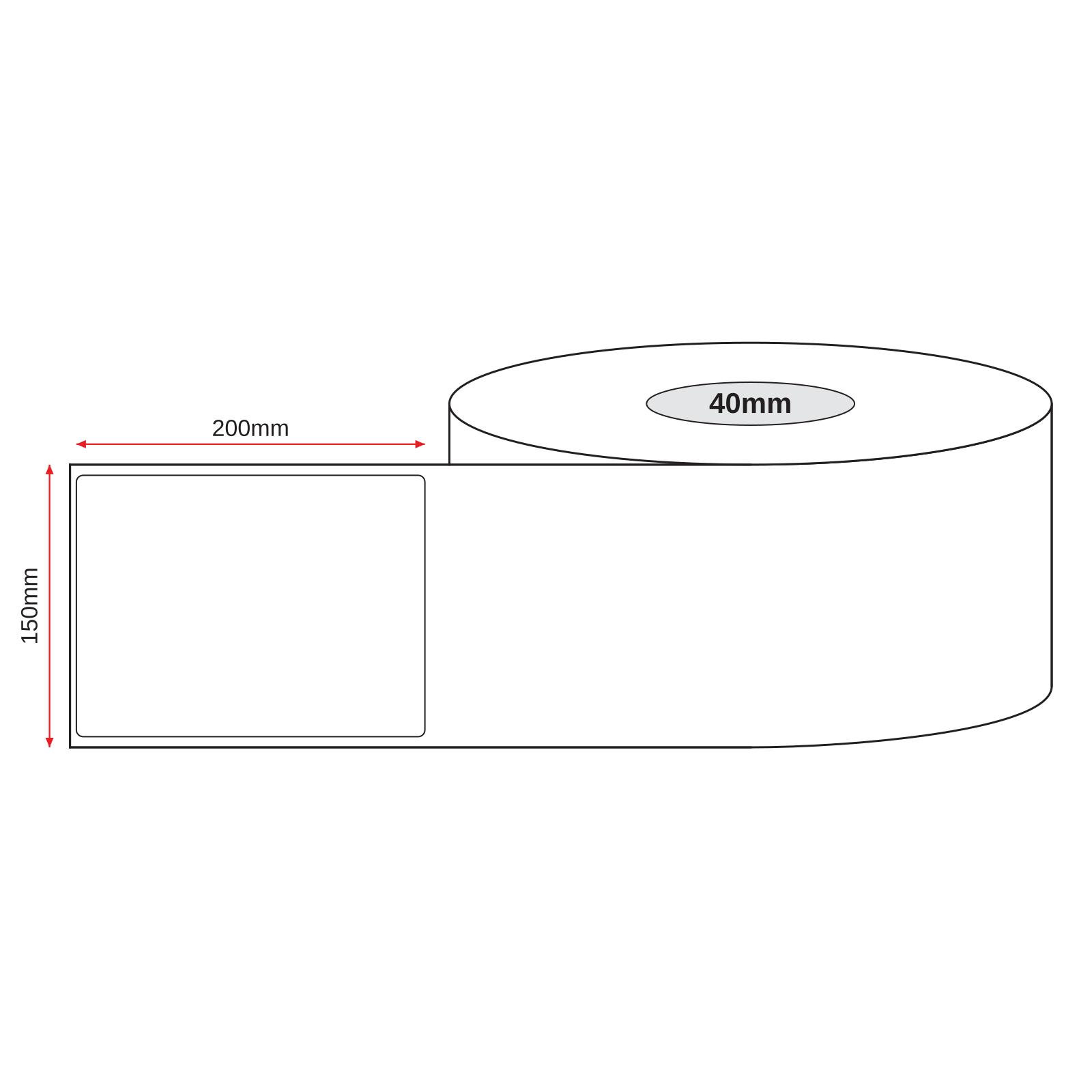 Thermal Direct Label Paper White Permanent 150mm x 200mm Perf. 300/roll 40mm core - Omni Packaging 