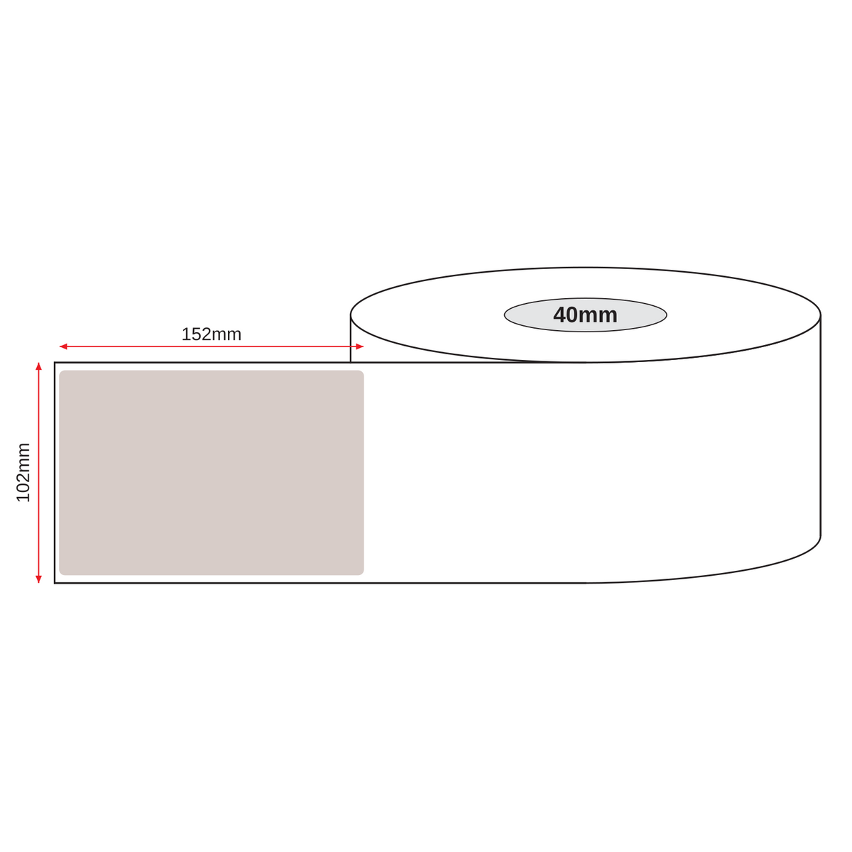 Kraft Paper Label Blockout Brown Permanent 102mm x 152mm Perf. 350/roll 40mm core - Omni Packaging 
