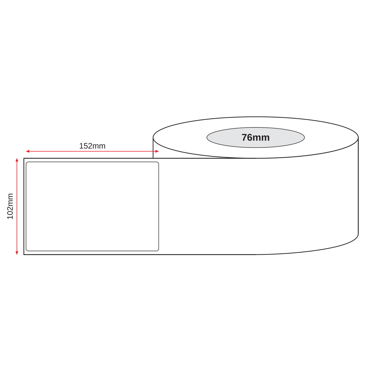 Thermal Direct Label Paper White Permanent 102mm x 152mm Perf. 1000/roll 76mm core - Omni Packaging 