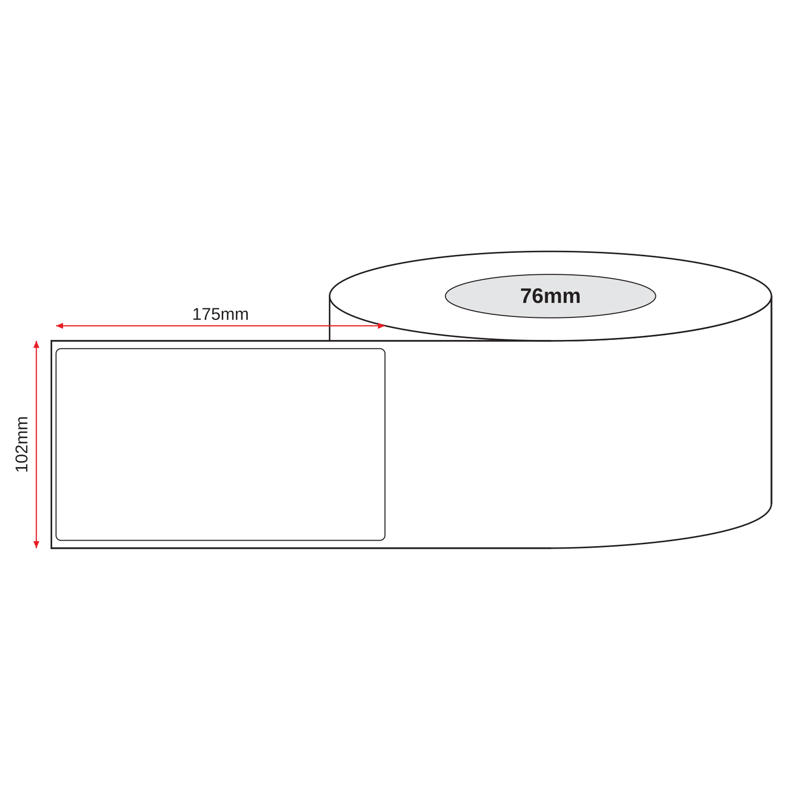 Thermal Direct Label Paper White Permanent 102mm x 175mm Perf. 900/roll 76mm core - Omni Packaging 
