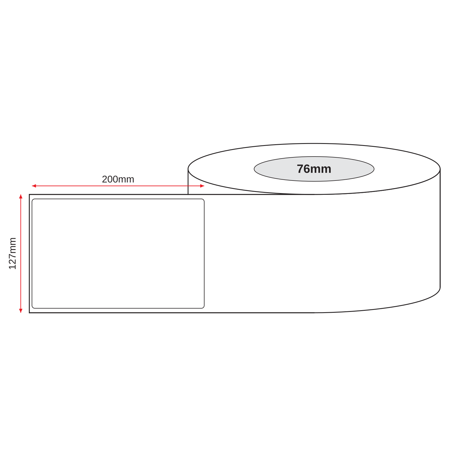 Thermal Direct Label Paper White Permanent 127mm x 200mm Perf. 750/roll 76mm core - Omni Packaging 
