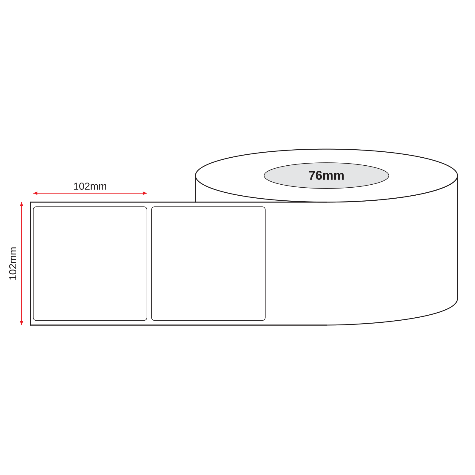 Thermal Direct Label Paper White Permanent 102mm x 102mm Non Perf. 4000/roll 76mm core - Omni Packaging 