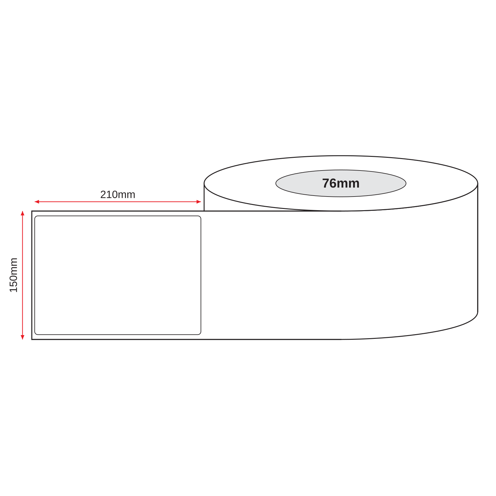 Thermal Direct Label Paper White Permanent 150mm x 210mm Non Perf. 2800/roll 76mm core - Omni Packaging 