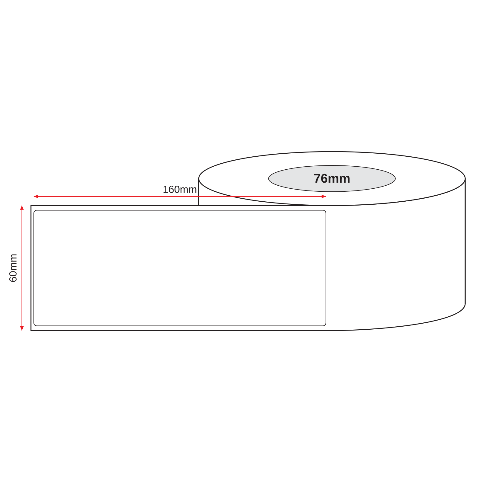 Thermal Direct Label Paper White Permanent 60mm x 160mm Non Perf. 2000/roll 76mm core - Omni Packaging 