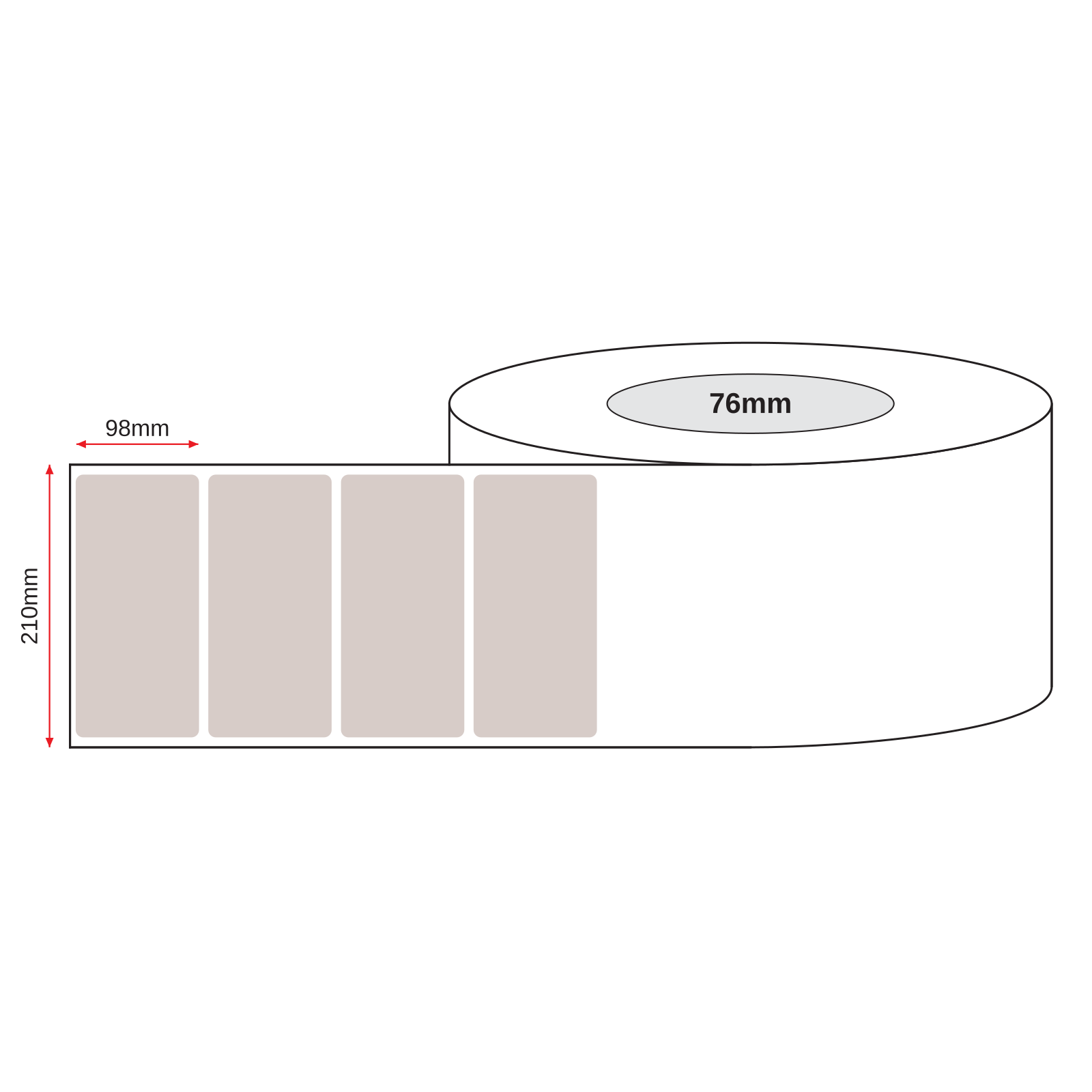 Kraft Paper Label Blockout Brown Permanent 210mm x 98mm 3 Label/Sheet 100 Sheets/Pack - Omni Packaging 