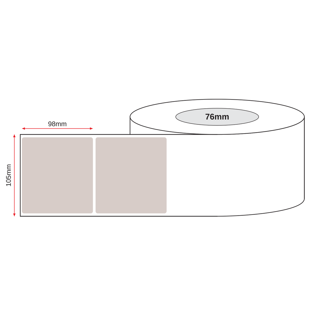 Kraft Paper Label Blockout Brown Permanent 105mm x 98mm 6 Label/Sheet 100 Sheets/Pack - Omni Packaging 