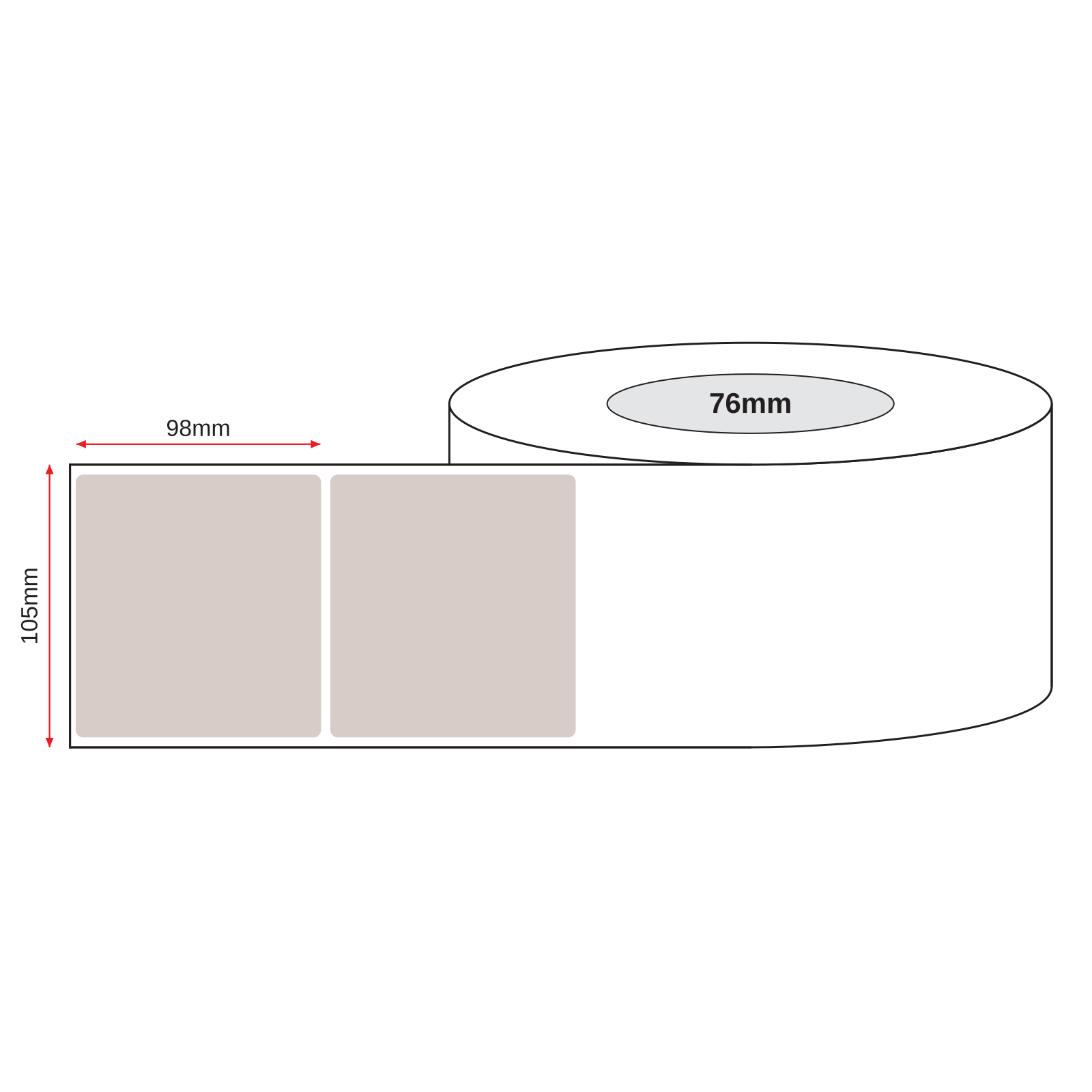 Kraft Paper Label Blockout Brown Permanent 105mm x 98mm 6 Label/Sheet 100 Sheets/Pack - Omni Packaging 
