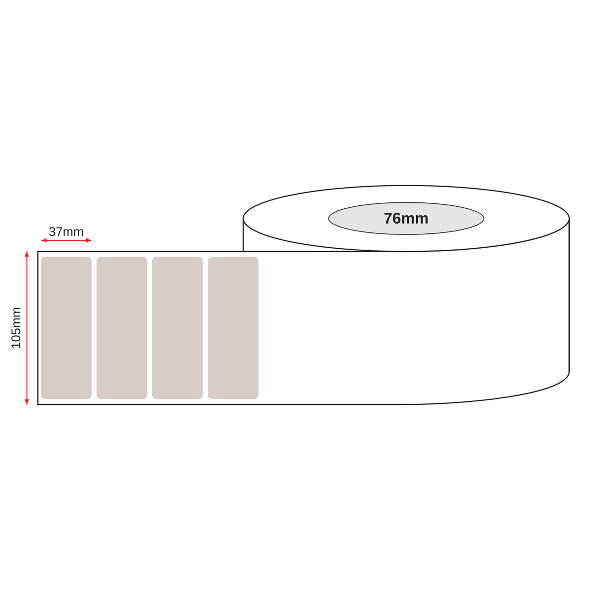 Kraft Paper Label Blockout Brown Permanent 105mm x 37mm 16 Label/Sheet 100 Sheets/Pack - Omni Packaging 