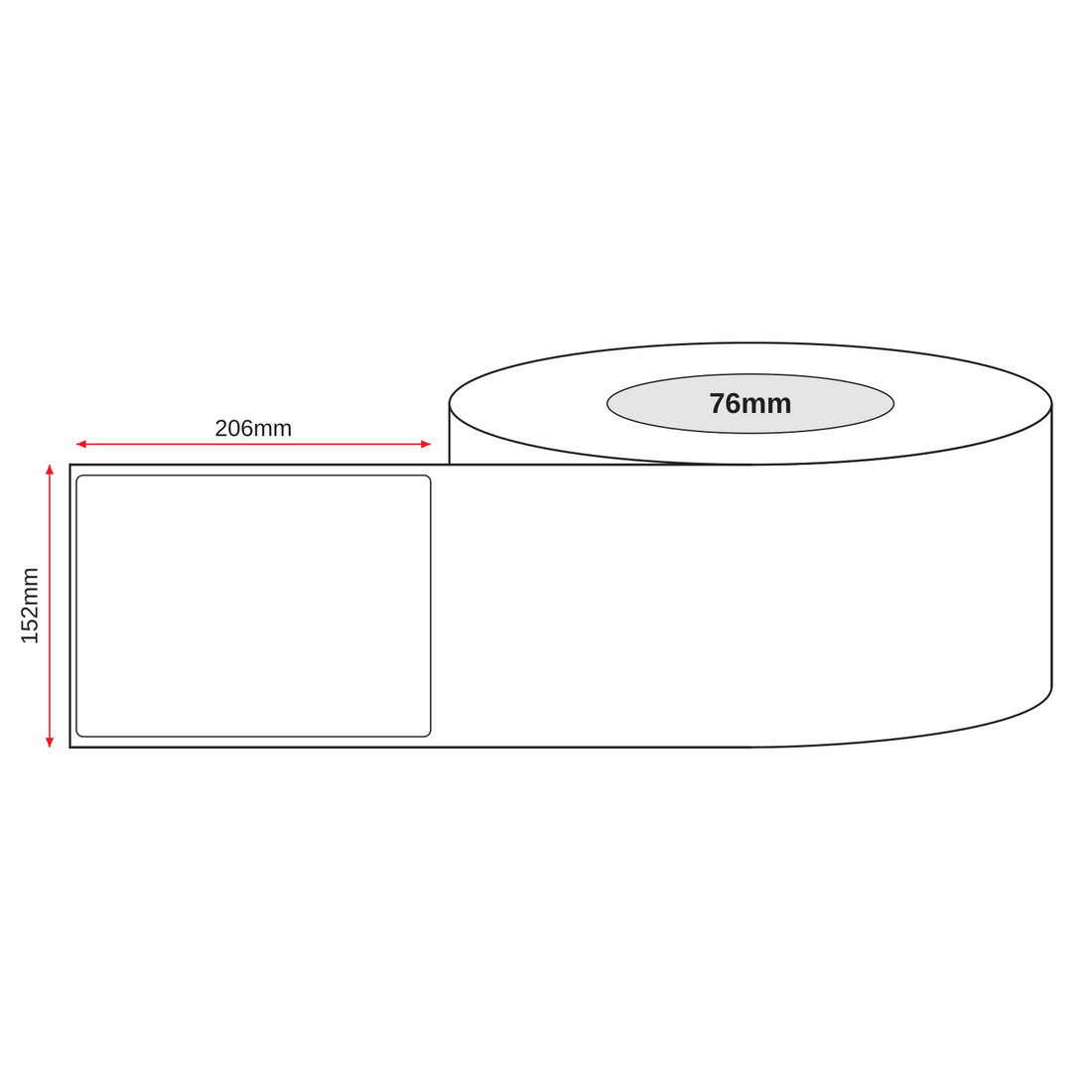 Thermal Labels Direct Omni 152mm x 206mm 690/roll 76mm core White - Omni Packaging 
