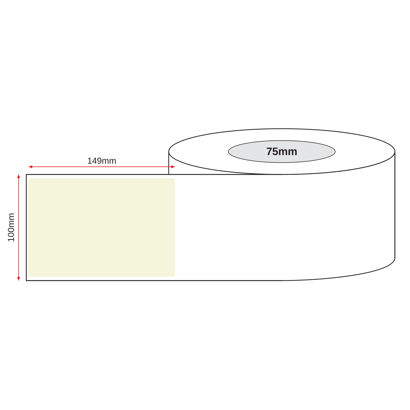 Beige Thermal Labels Direct 100mm x 149mm 1000/roll 75mm Core - Omni Packaging 