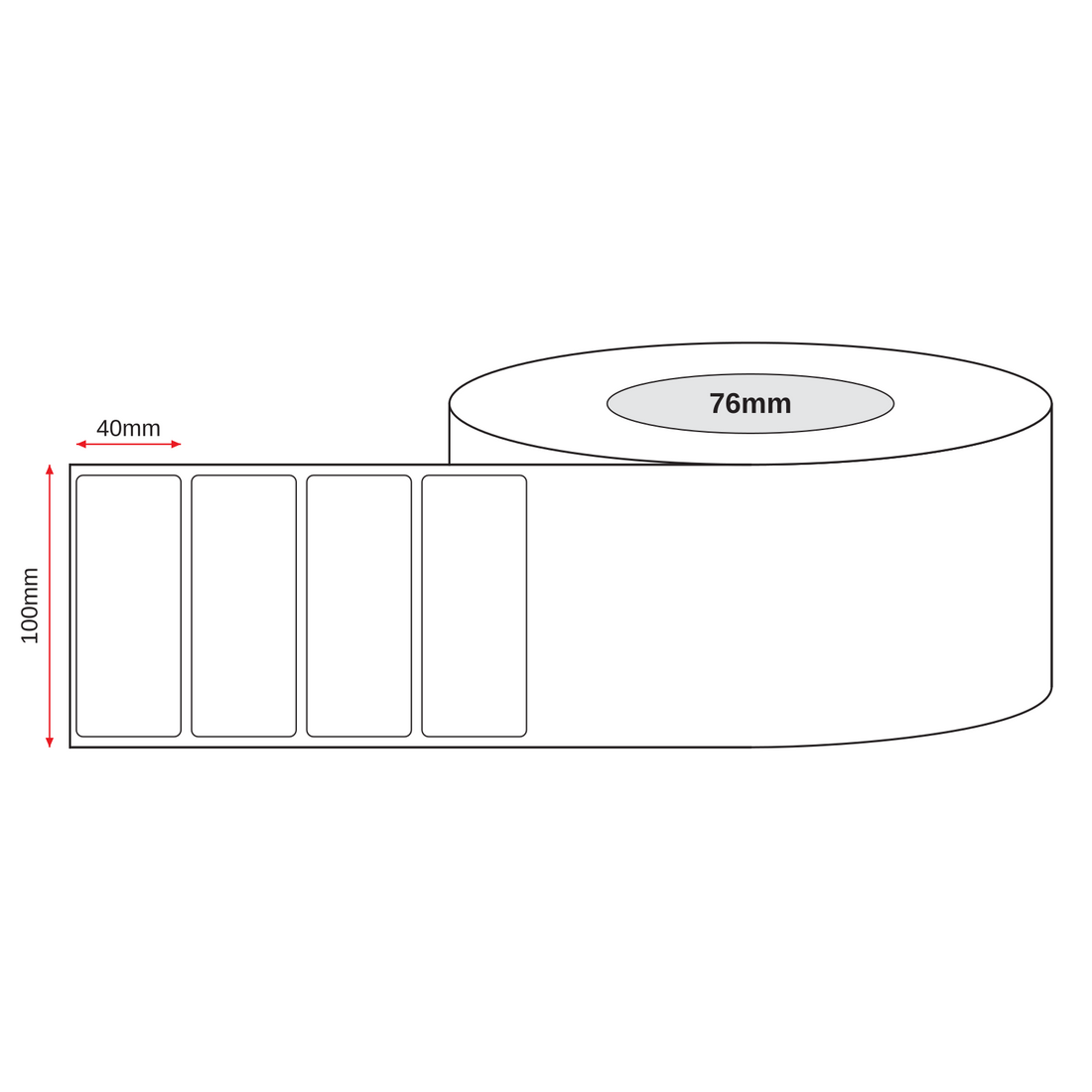 Printed Label 100mm x 40mm 2 Colour (DO NOT DISCARD) 500/roll - Omni Packaging 