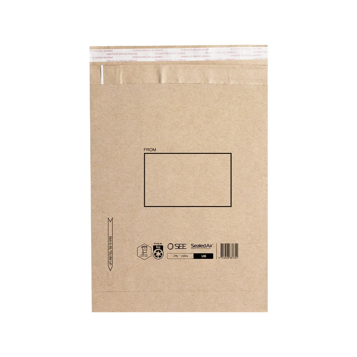 Cardboard Envelopes Jiffy Brown U6 300mmW x 405mmL 200/ctn