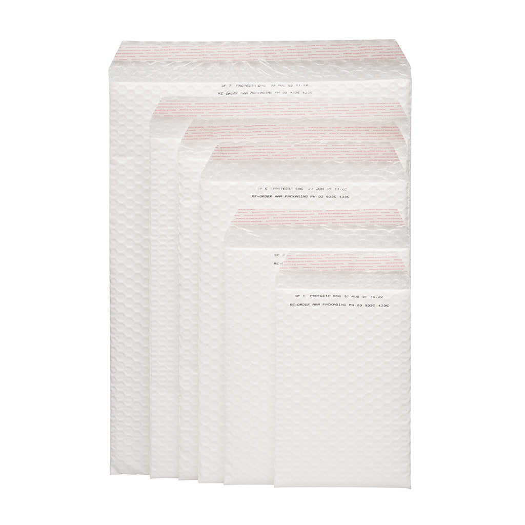 Padded Bubble Mailers White 210mmW x 270mmL 200/ctn - Omni Packaging 