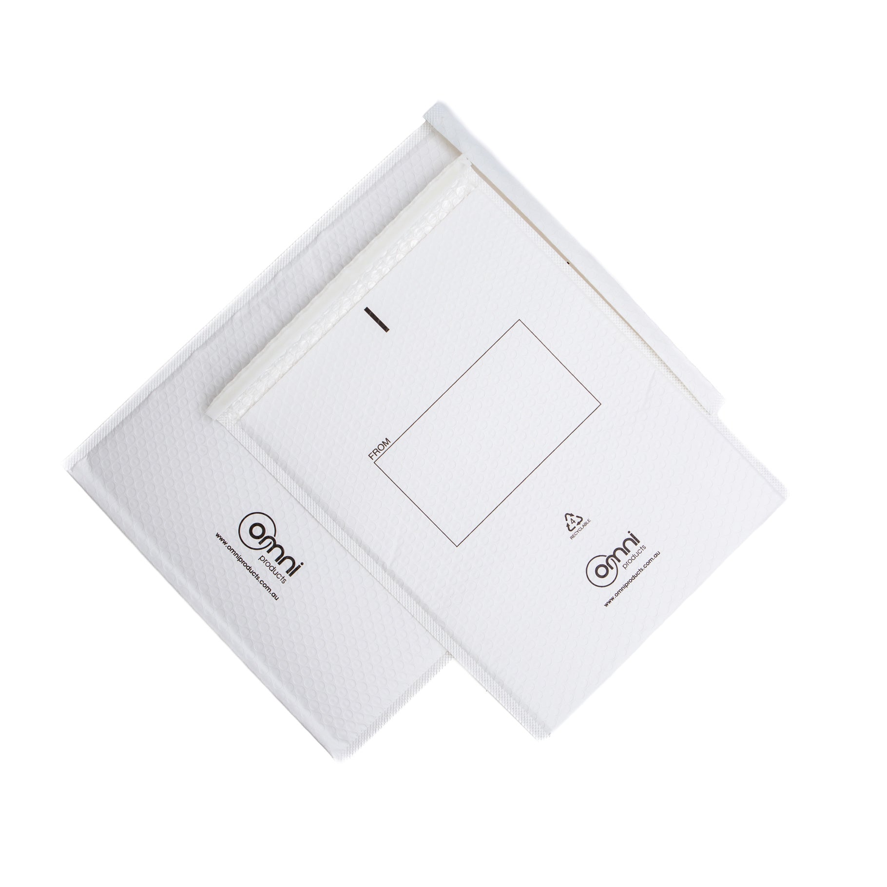 Padded Bubble Mailers White 265mmW x 375mmL 100/ctn - Omni Packaging 