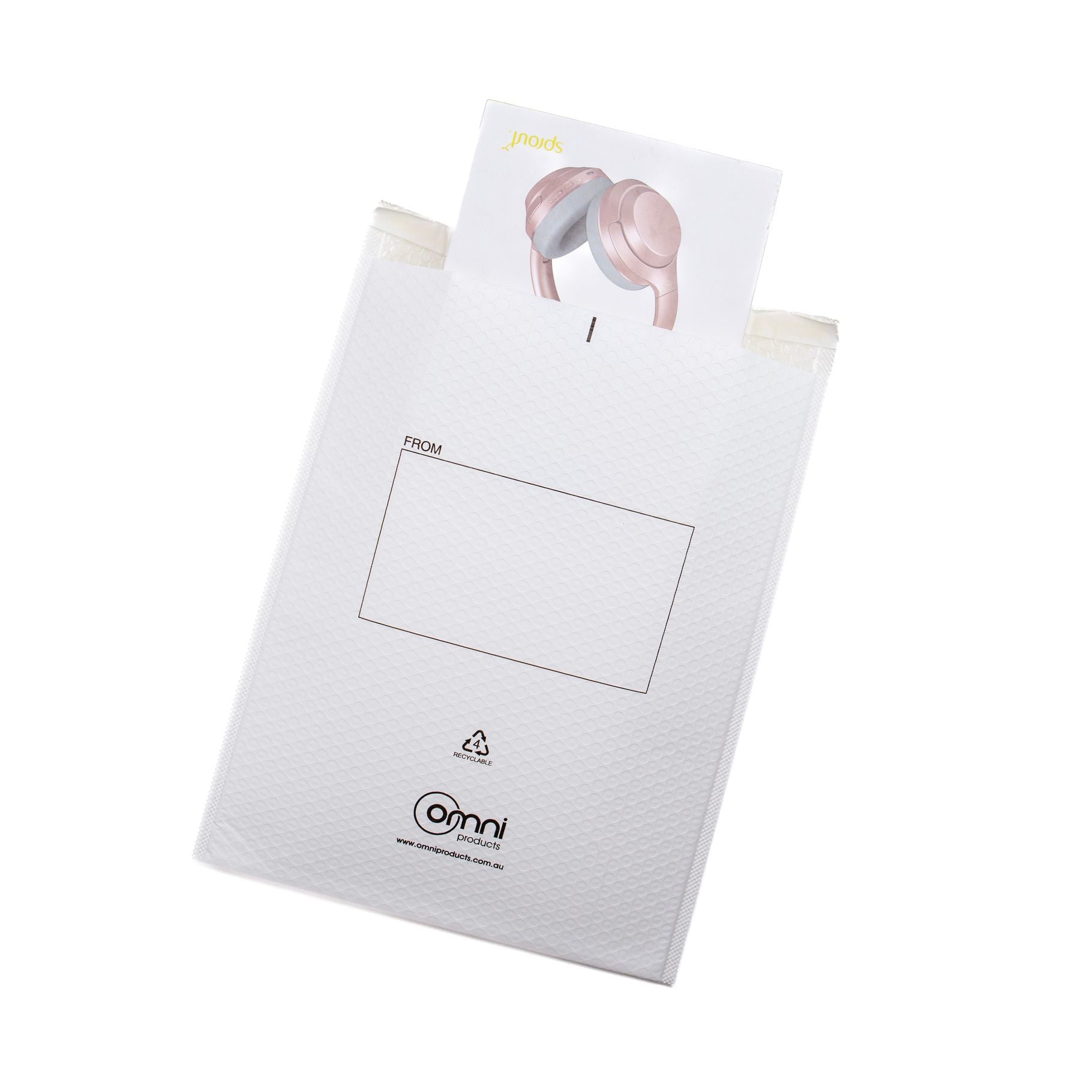 Padded Bubble Mailers White 345mmW x 300mmL 100/ctn - Omni Packaging 