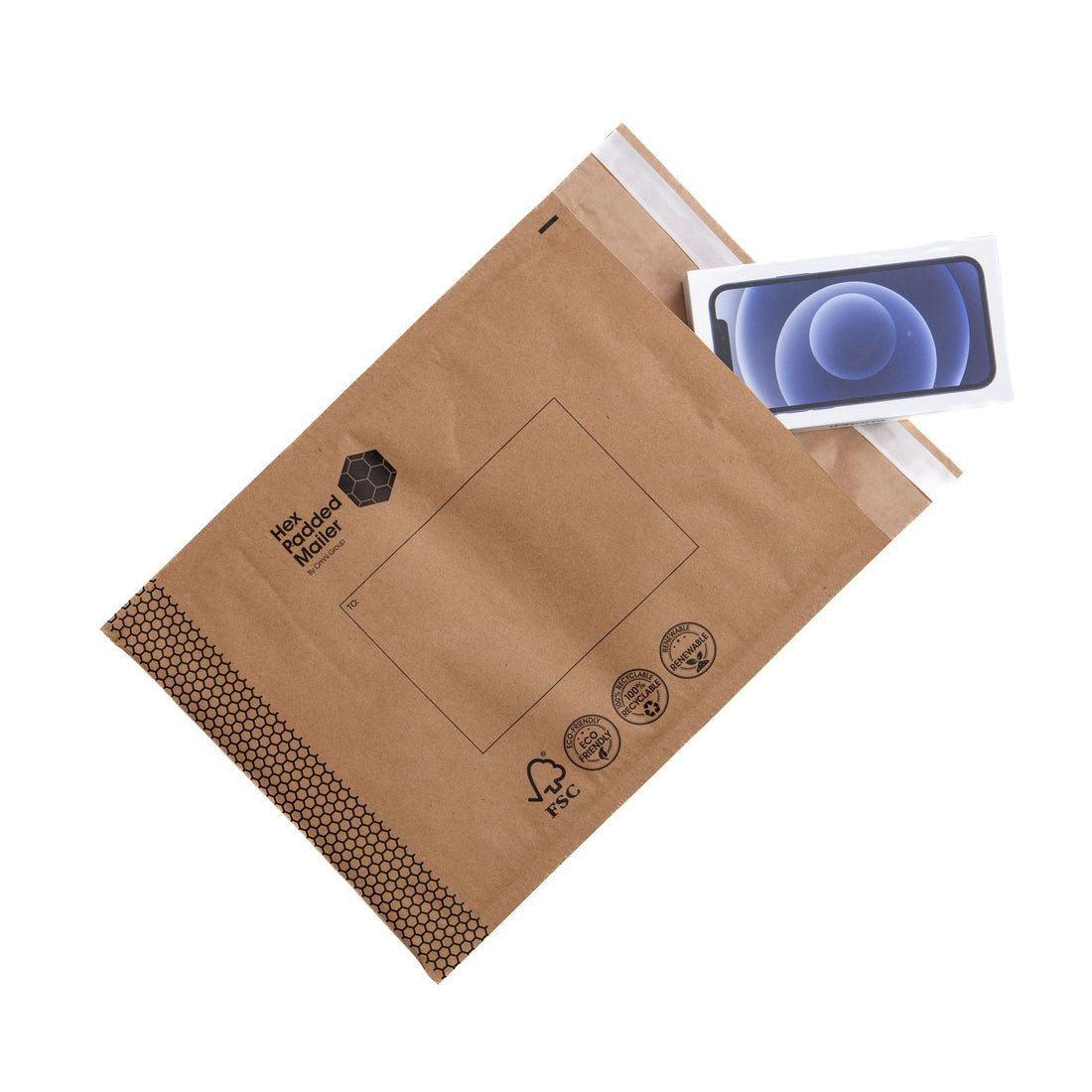 Honeycomb Paper Padded Mailing Bags H1 170mmW (Opening) x 225mmL 160/ctn - Omni Packaging 