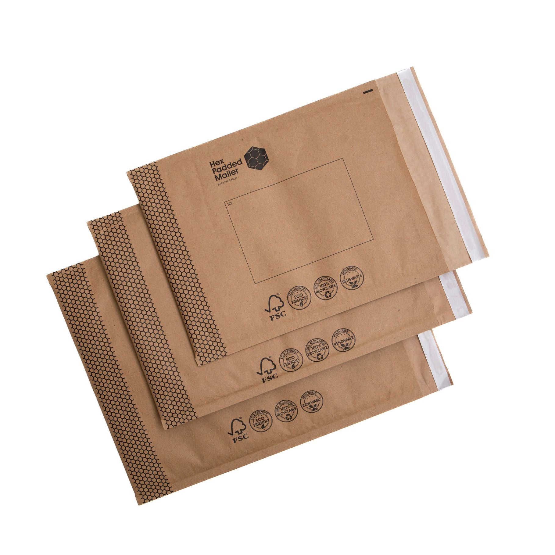 Honeycomb Paper Padded Mailing Bags H1 170mmW (Opening) x 225mmL 160/ctn - Omni Packaging 