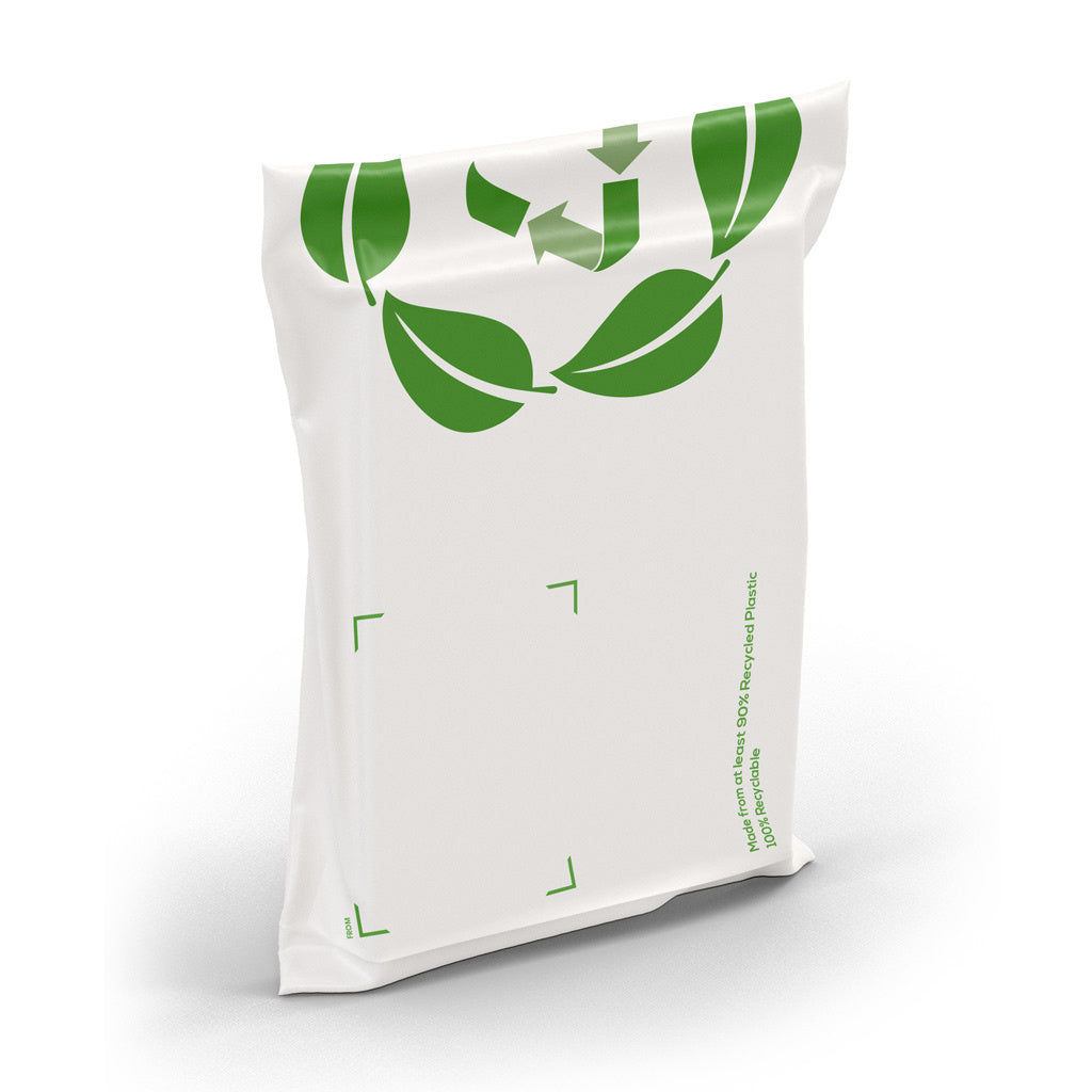 Recycled Courier Bag Poly Mailer White - 280mmW x 380mm (100 Pack) - Omni Packaging 