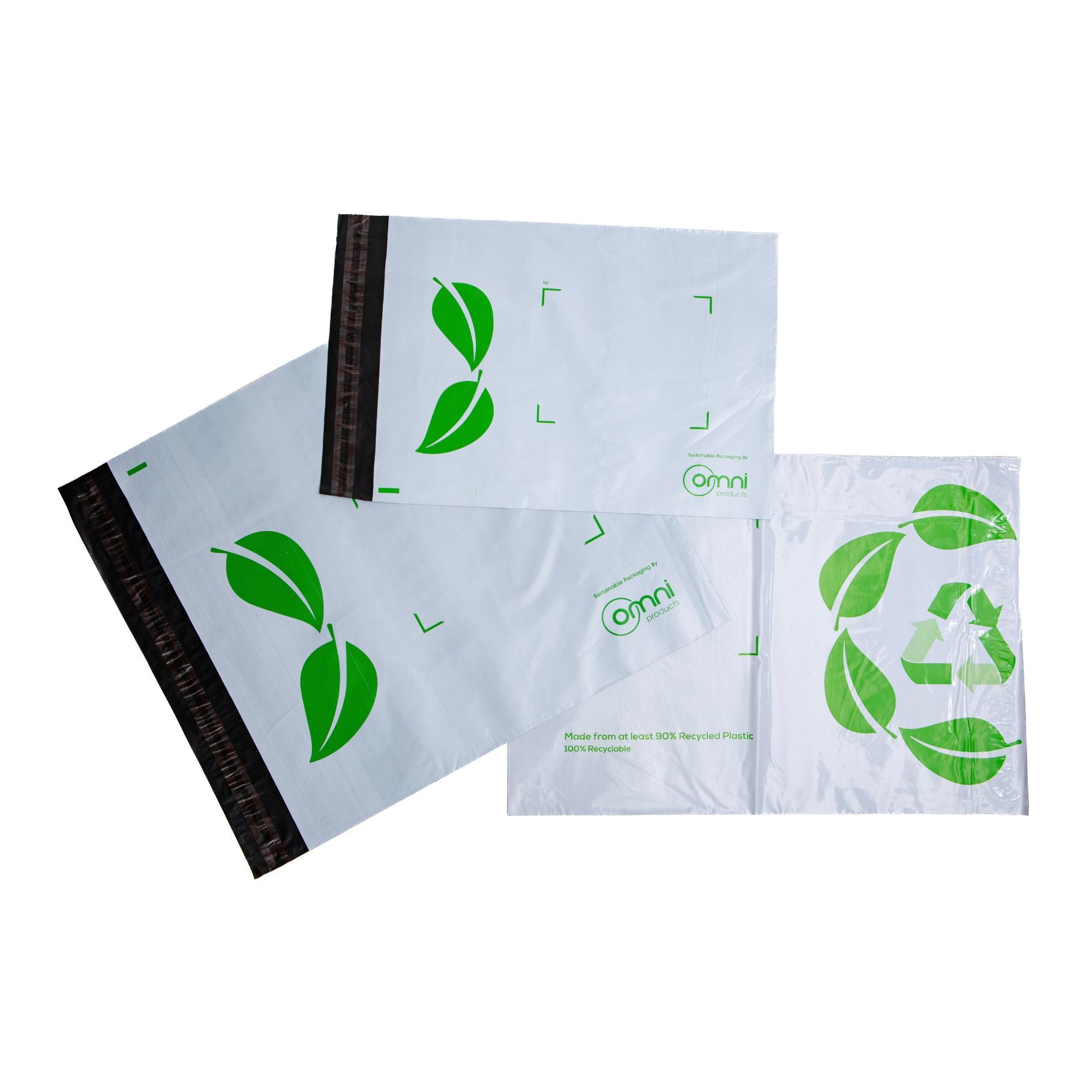 Recycled Courier Bag Poly Mailer White - 340mmW x 440mm (100 pack) - Omni Packaging 