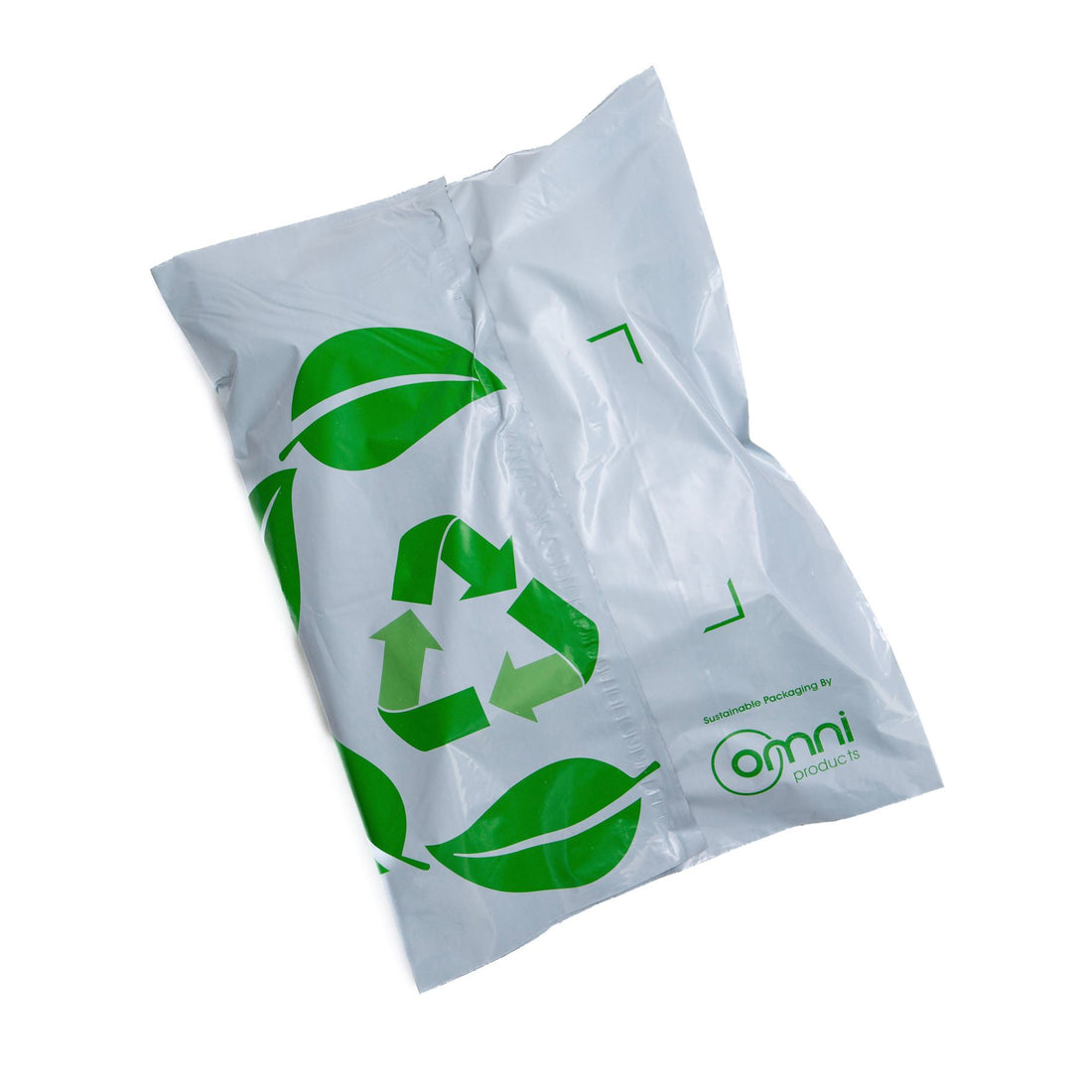 Recycled Courier Bag Poly Mailer White - 430mmW x 545mmL + 50mm (250/carton) - Omni Packaging 