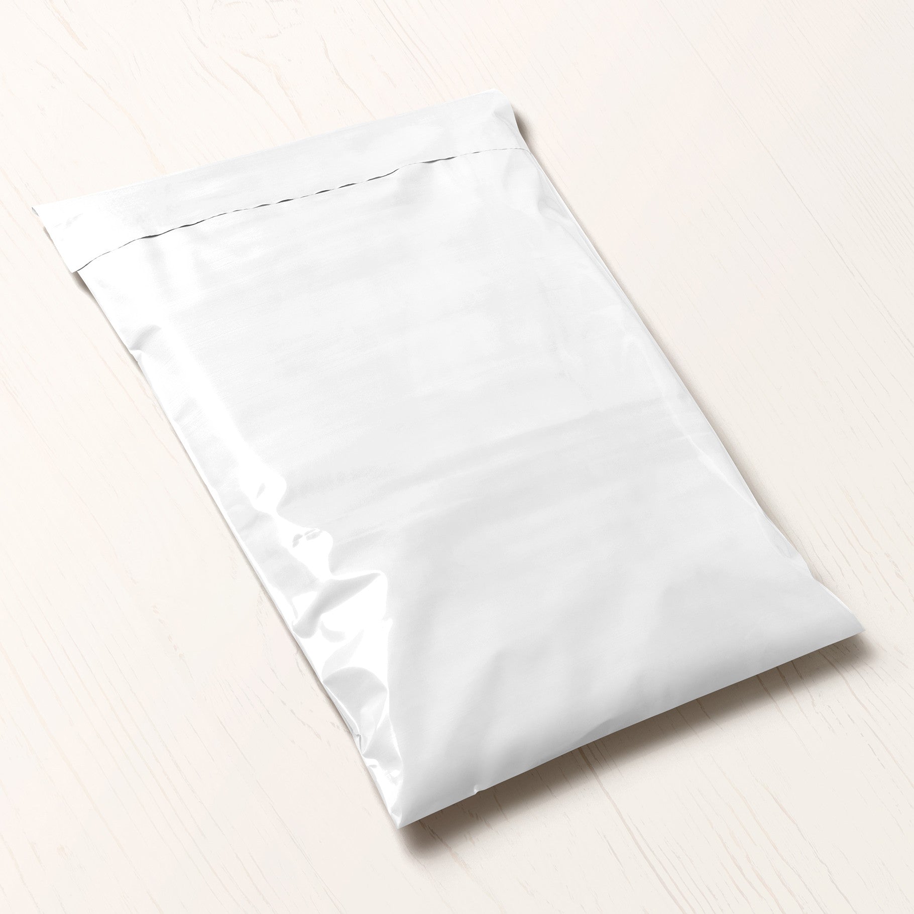 Returnable Courier Bag Poly Mailer White 600mmW x 650mmL + 70mm (250/ctn) - Omni Packaging 