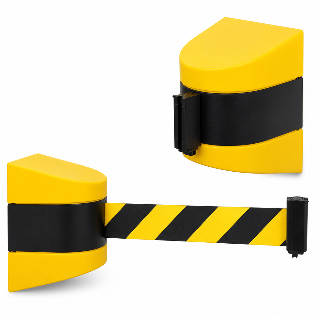 Wall mounted Retractable Belt Yellow/Black 10m