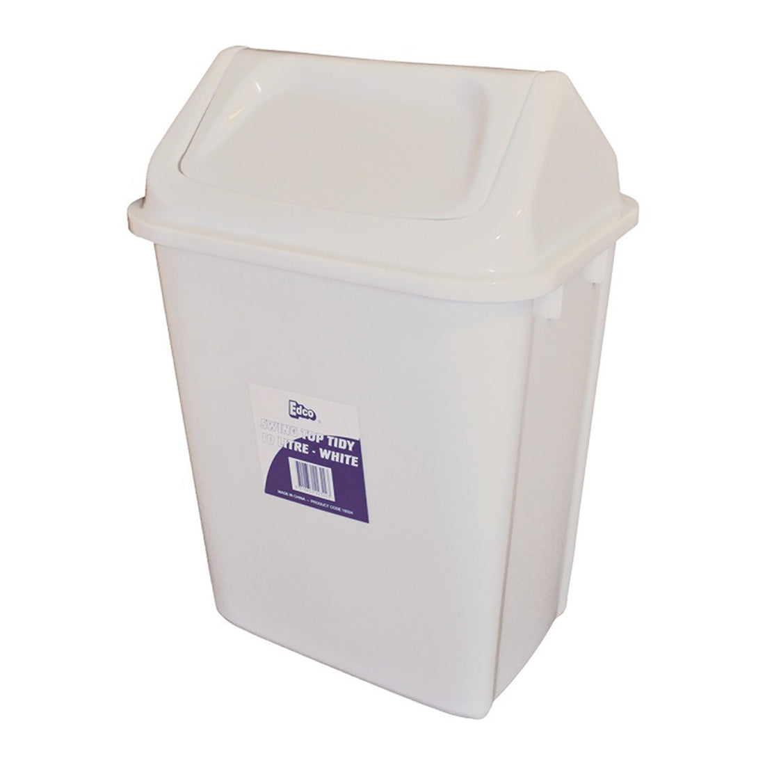 10 Litre White Swing Top Tidy Bins - Omni Packaging 