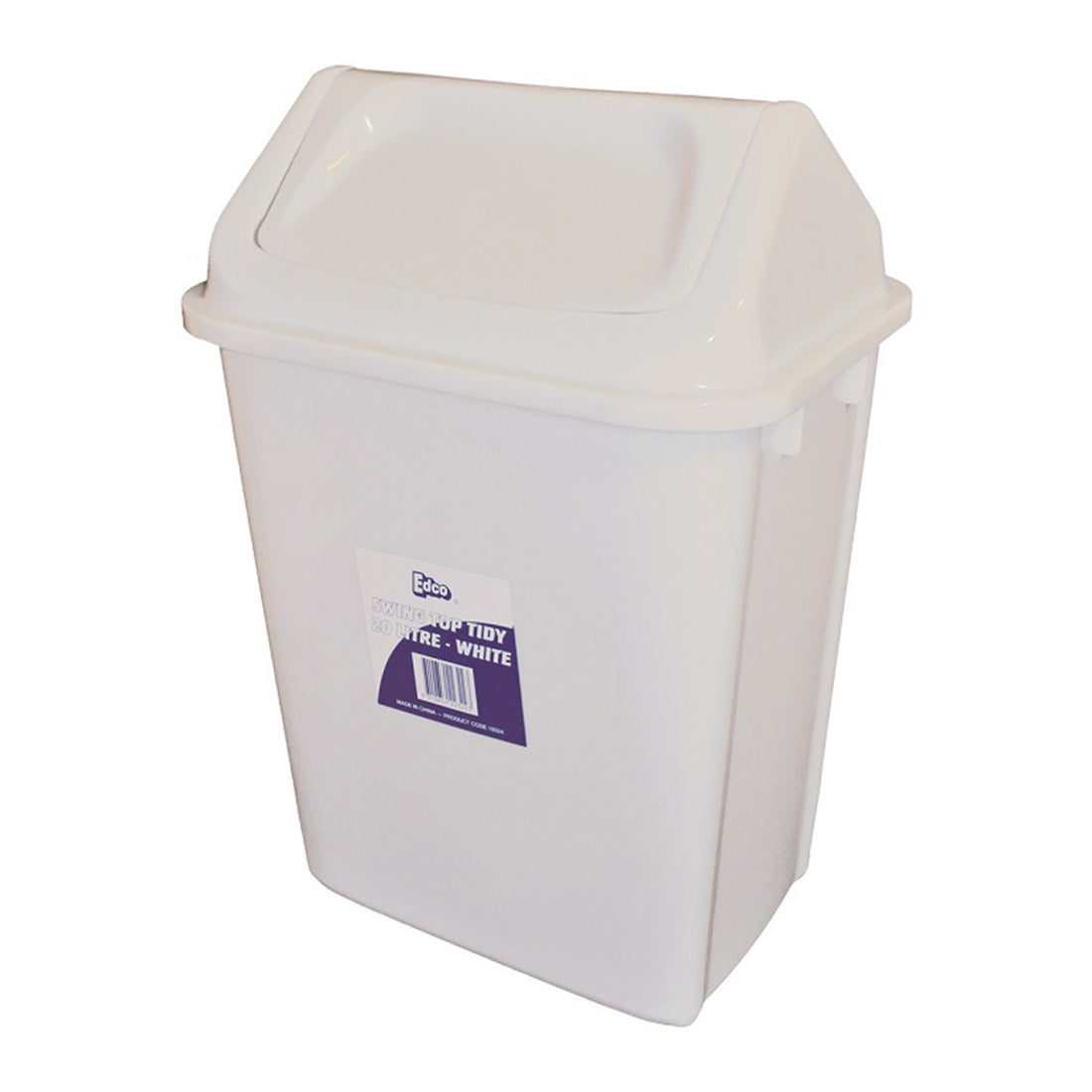20 Litre White Swing Top Tidy Bins - Omni Packaging 