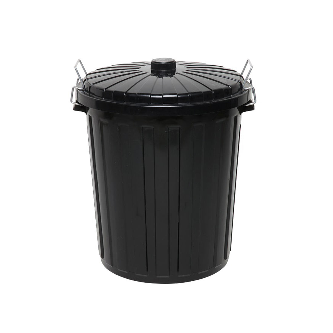 73 Litre Black Round Plastic Garbage Bin - Omni Packaging 