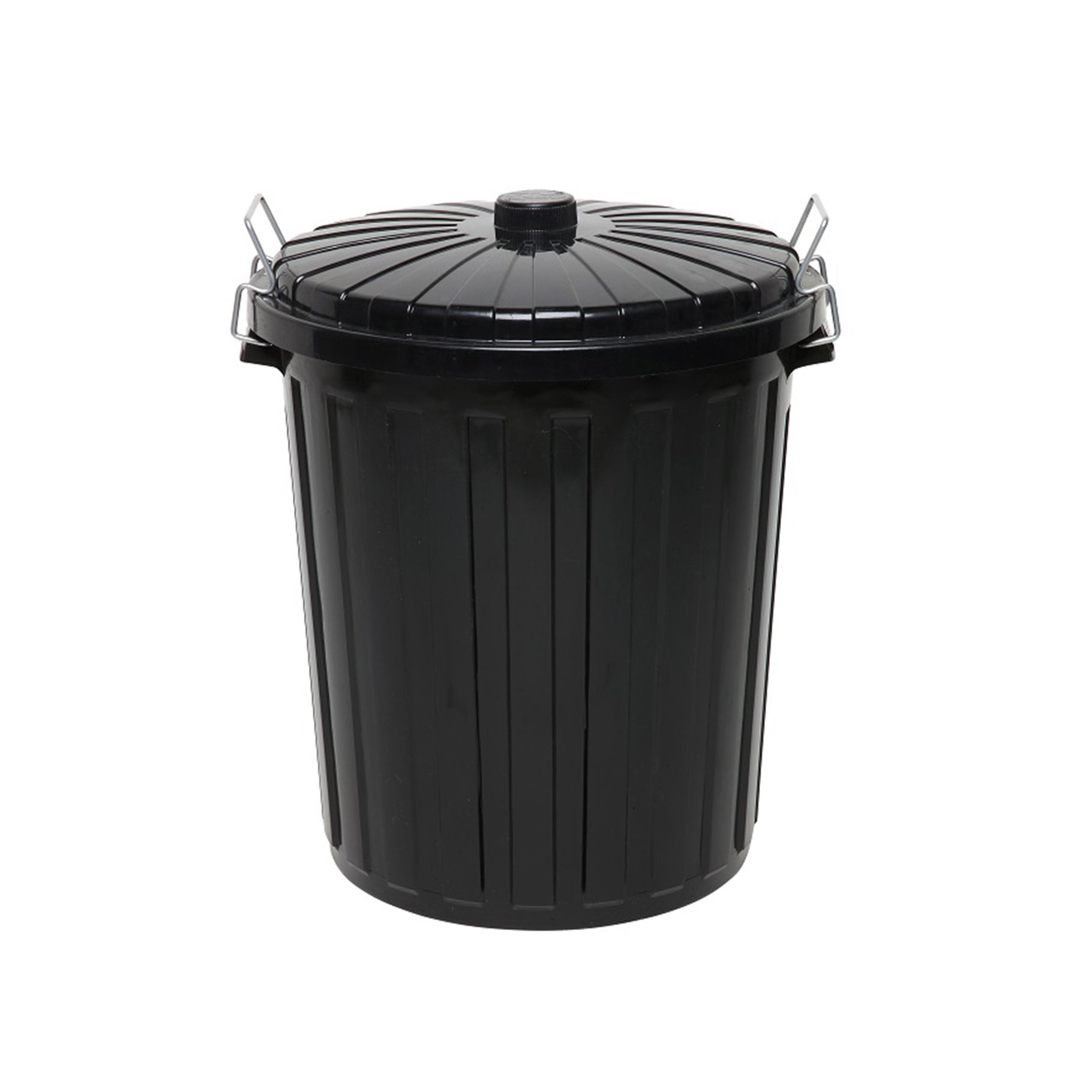 73 Litre Black Round Plastic Garbage Bin - Omni Packaging 