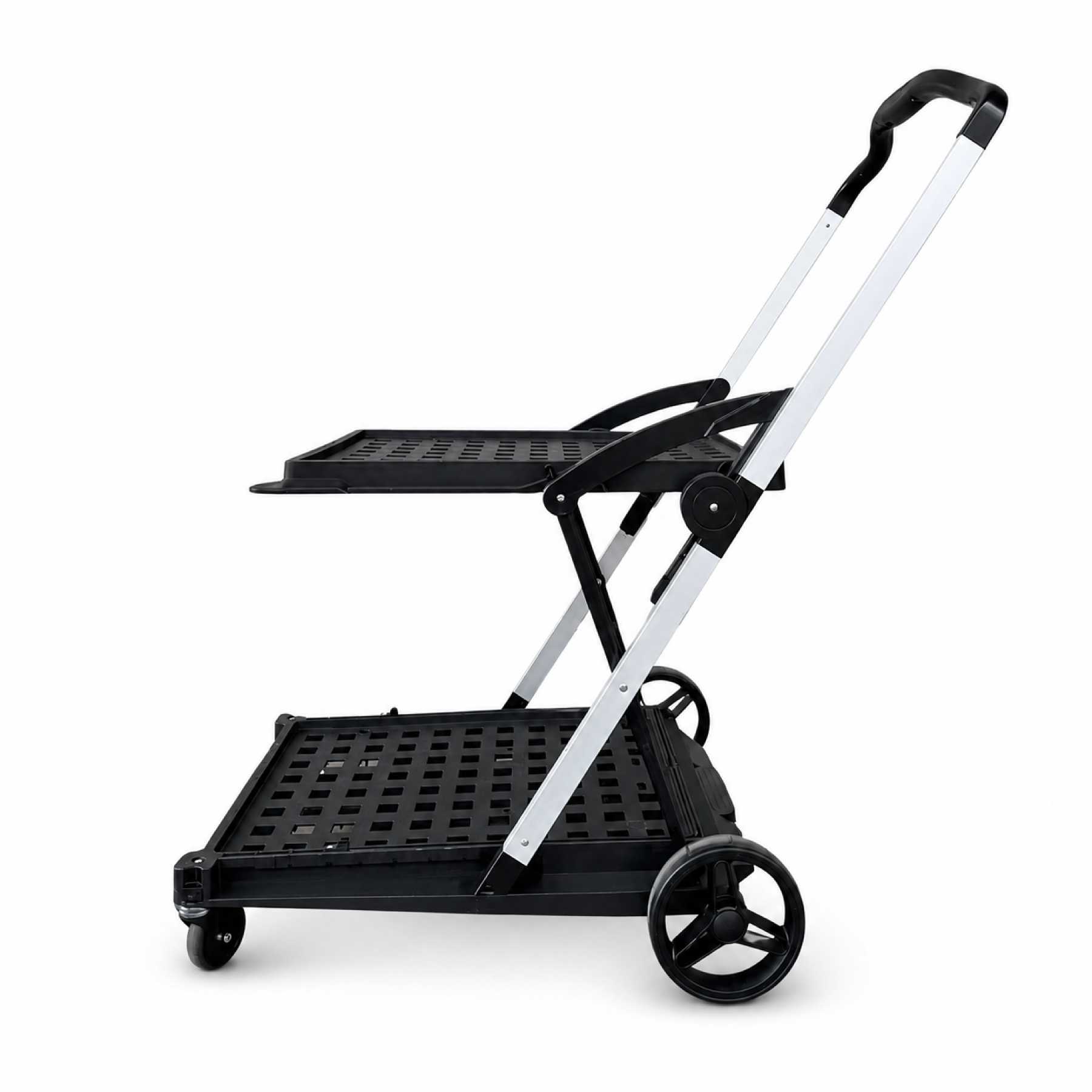 50Kg Rated Portable Aluminium Folding Trolley With Crate - Omni Packaging 