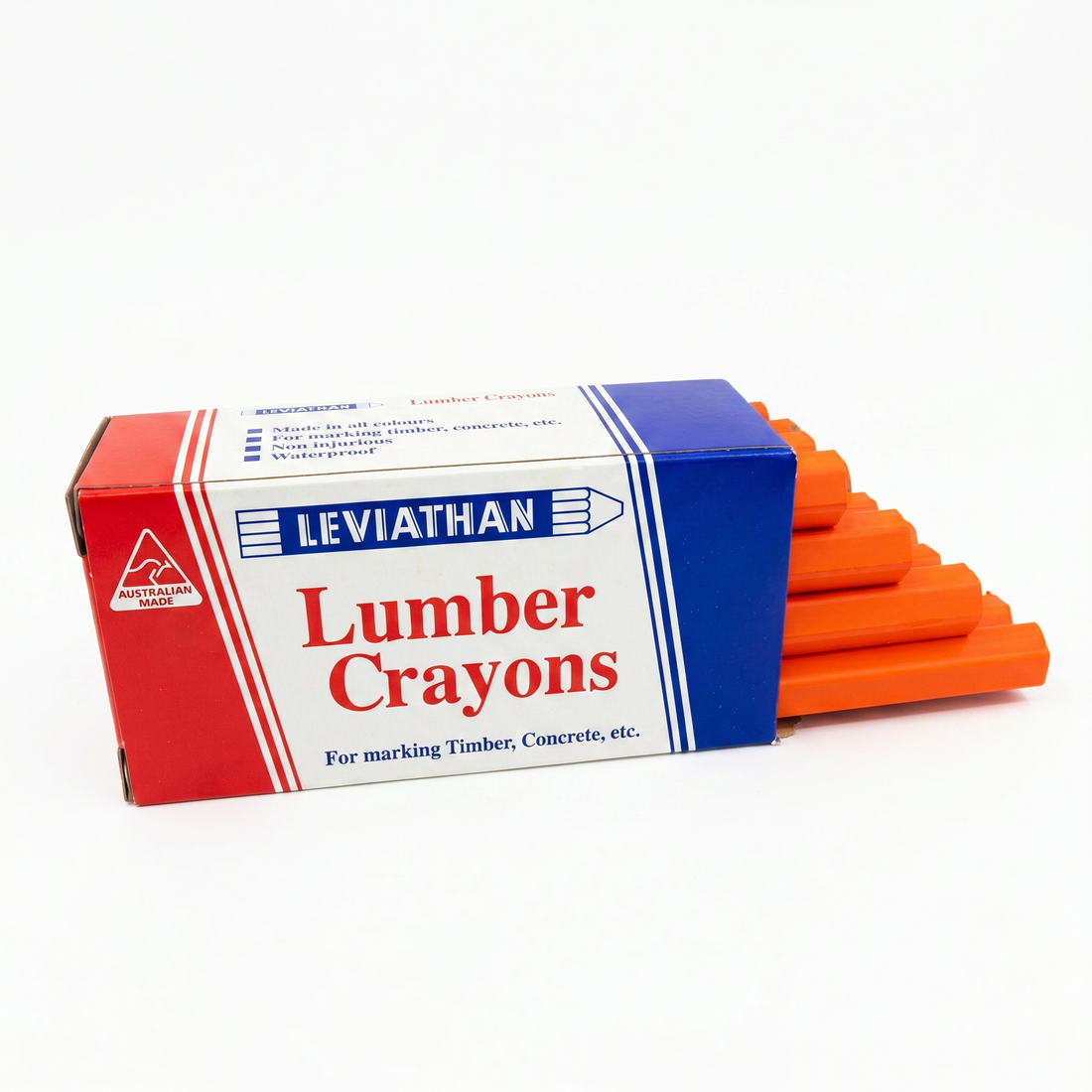 Fluro Orange Number 3 Lumber Crayons 12 Pack