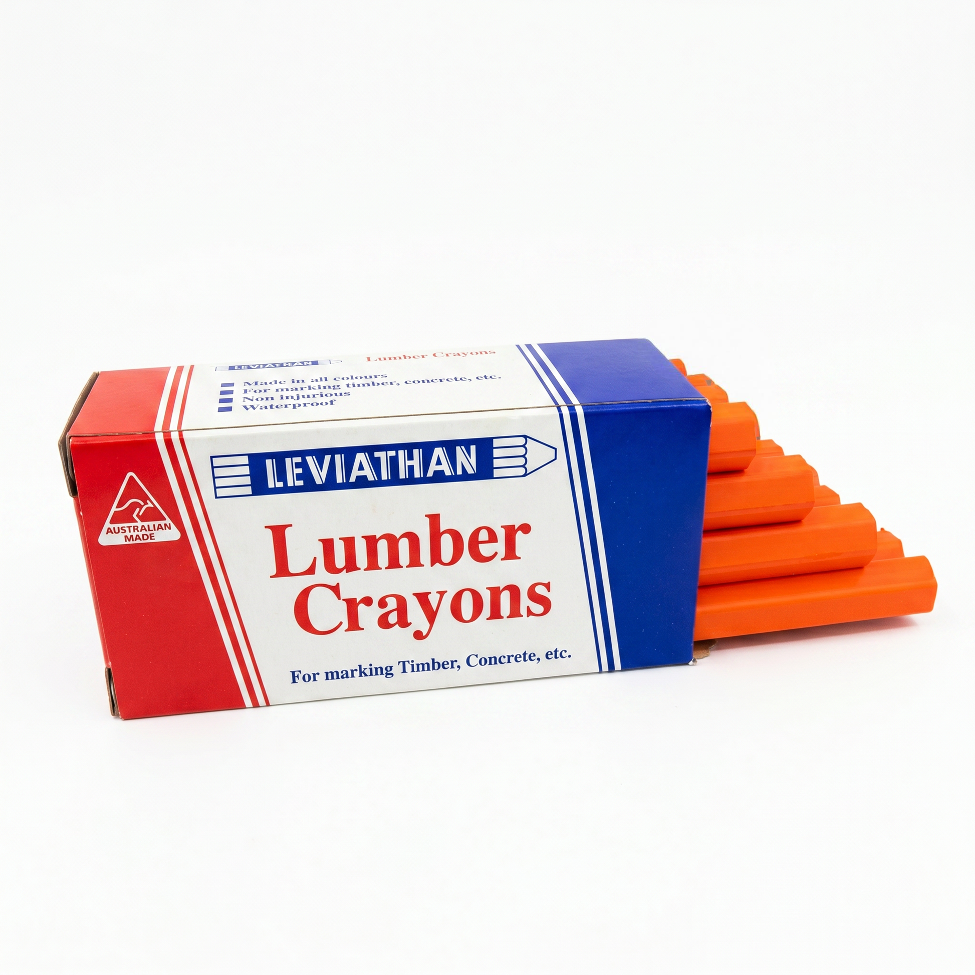 Fluro Orange Number 3 Lumber Crayons 12 Pack