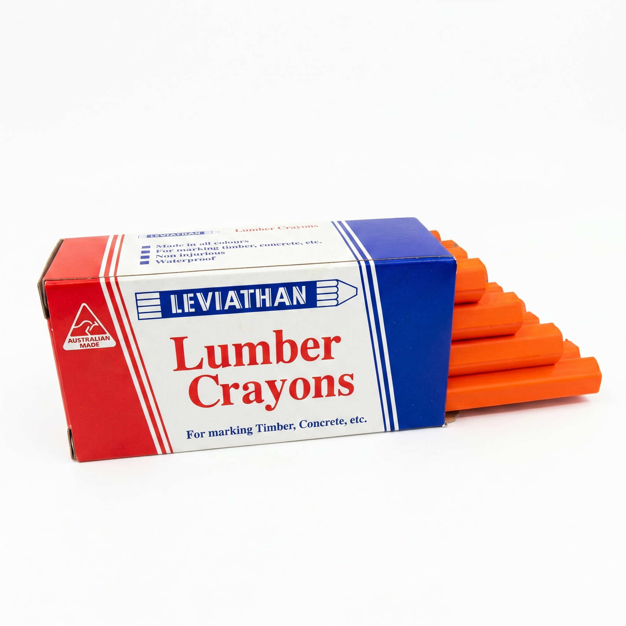 Fluro Orange Number 3 Lumber Crayons 12 Pack