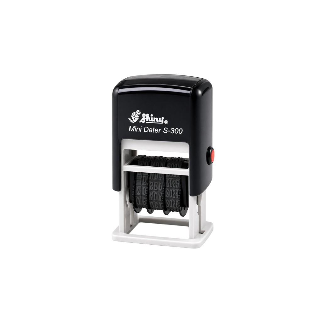 Self-Inking Mini Date Stamp Black