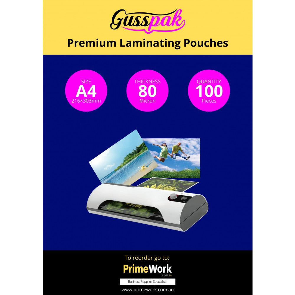 A4 Laminating Pouches 80 Micron (100/pack) - Omni Packaging 