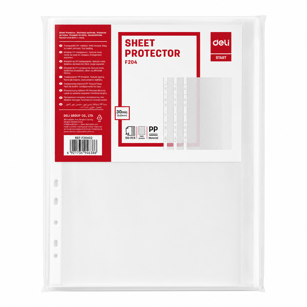 Lightweight A4 Sheet Protectors 100 Pack