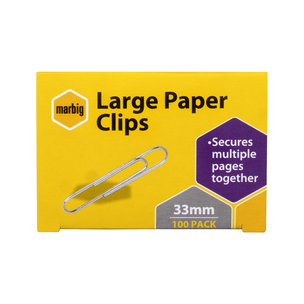 Paper Clips 33mm 100 Pack