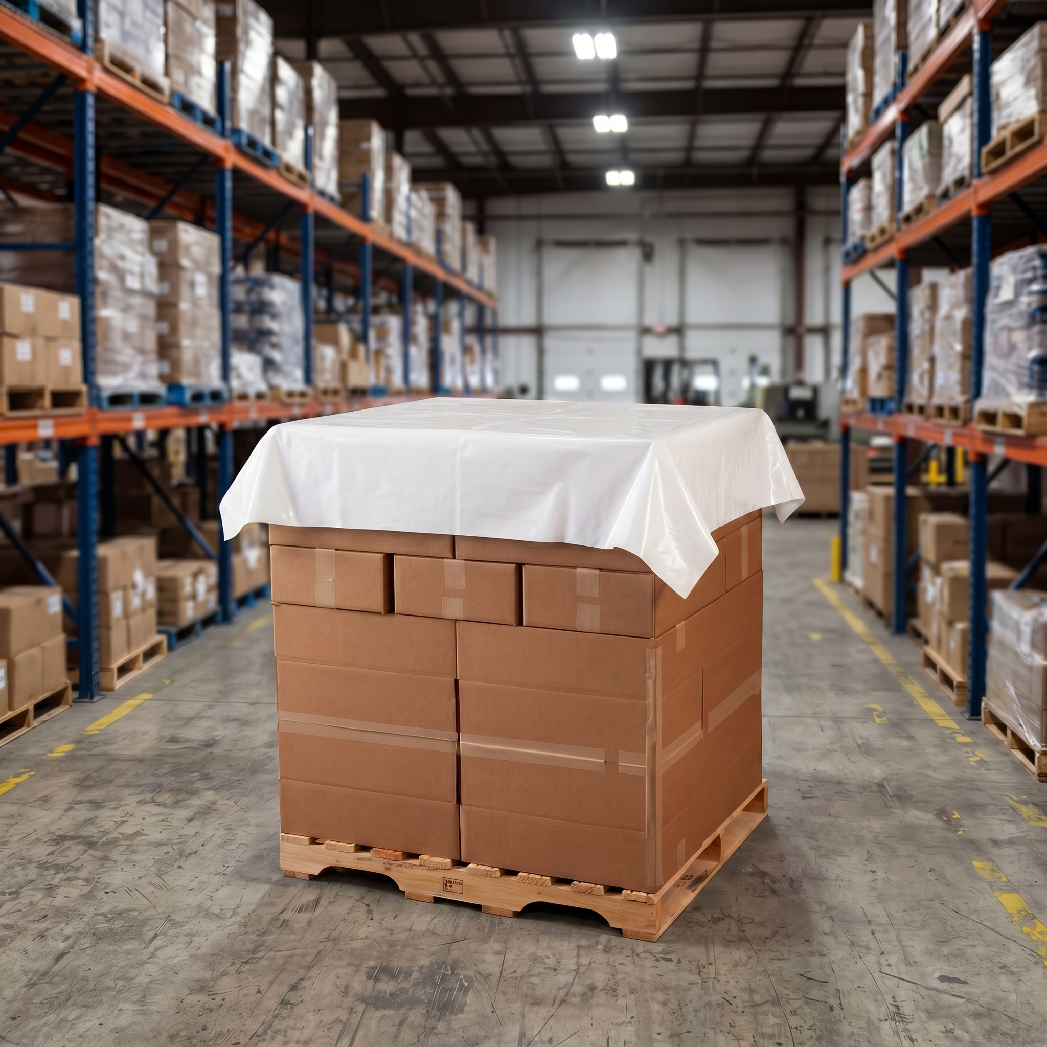 Plastic Pallet Top Sheets HDPE White 1680mm x 1680mm 250 per roll - Omni Packaging 