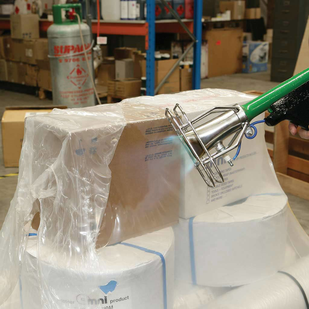 Pallet Heat Shrink Tubing LDPE Clear 1220mmW + 1220mm Gusset x 150um x 74m 50kg per roll - Omni Packaging 