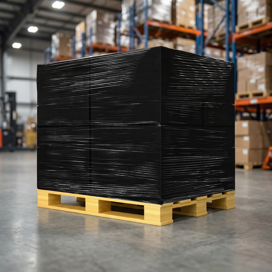 Pallet Shrink Bags LDPE Black 1220mmW + 1220mm Gusset x 1850mmL x 150um 50/Roll - Omni Packaging 