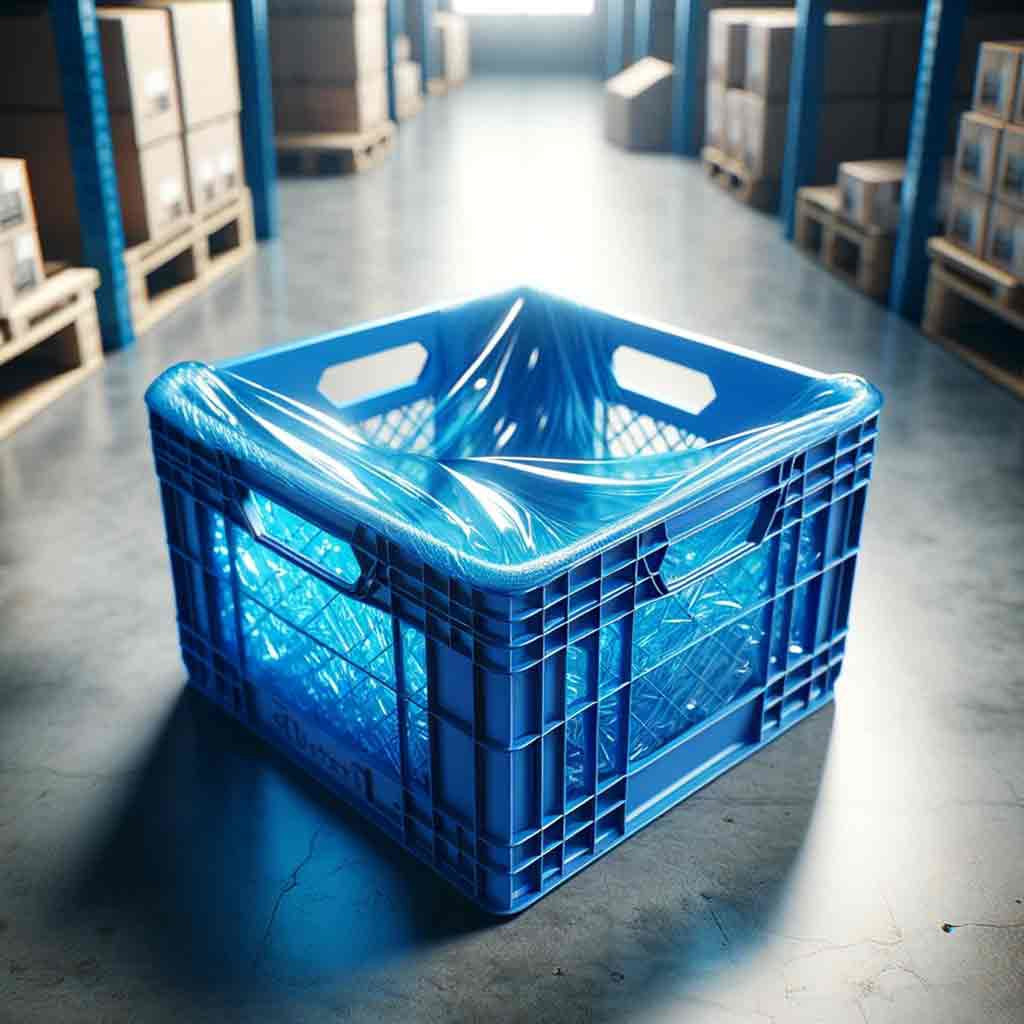 Pallet Bag Omni Tinted Blue 1220mm + 1220mm x 2600mm x 30um 50/roll - Omni Packaging 