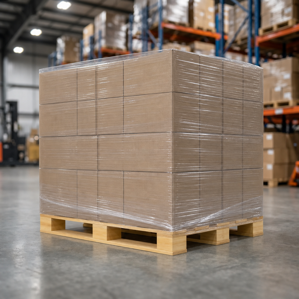 Plastic Pallet Bags LDPE Clear 1220mmW + 1220mmW x 1500mmL x 40um 75 per roll - Omni Packaging 