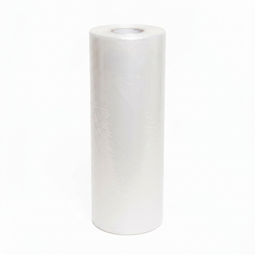 Natural LDPE poly bags 600mm x 1200mm x 45um supplied 100 per roll for packaging and storage.